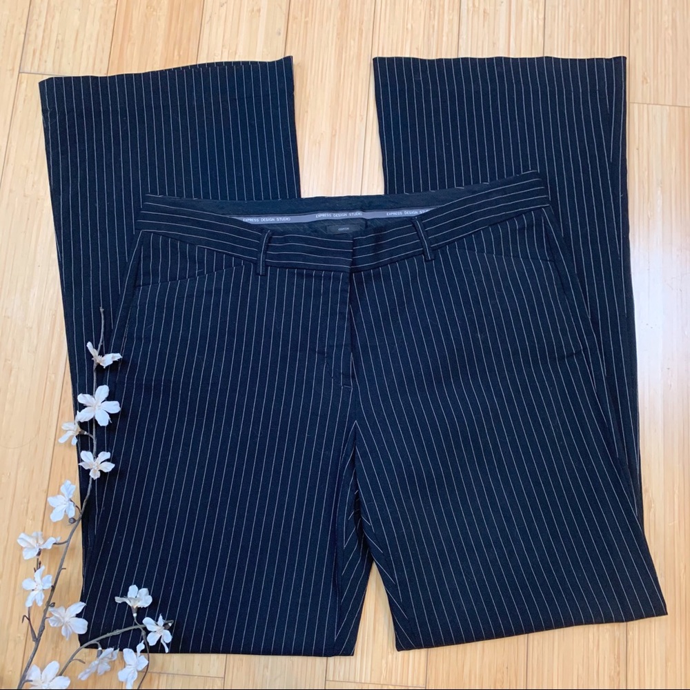 EXPRESS Editor pinstripe black pants, 10.